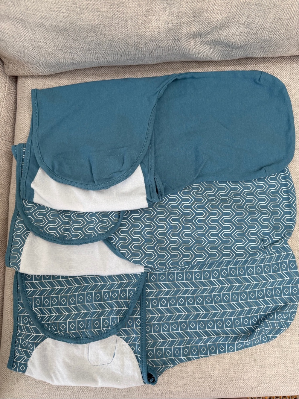 Teal Patterned swaddles